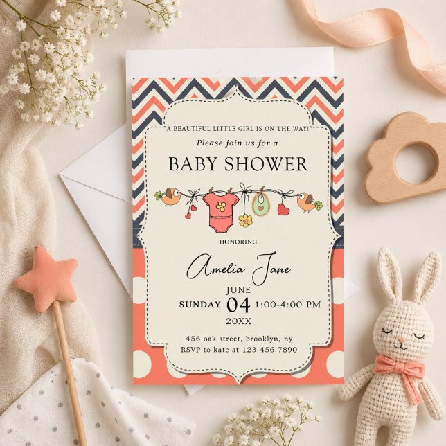Stylish baby shower invitation (Creator Uploaded)