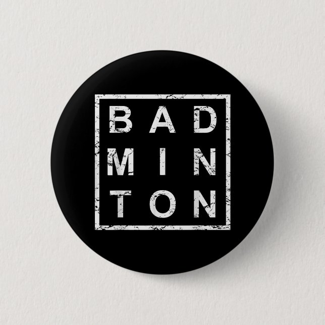 Stylish Badminton  6 Cm Round Badge (Front)
