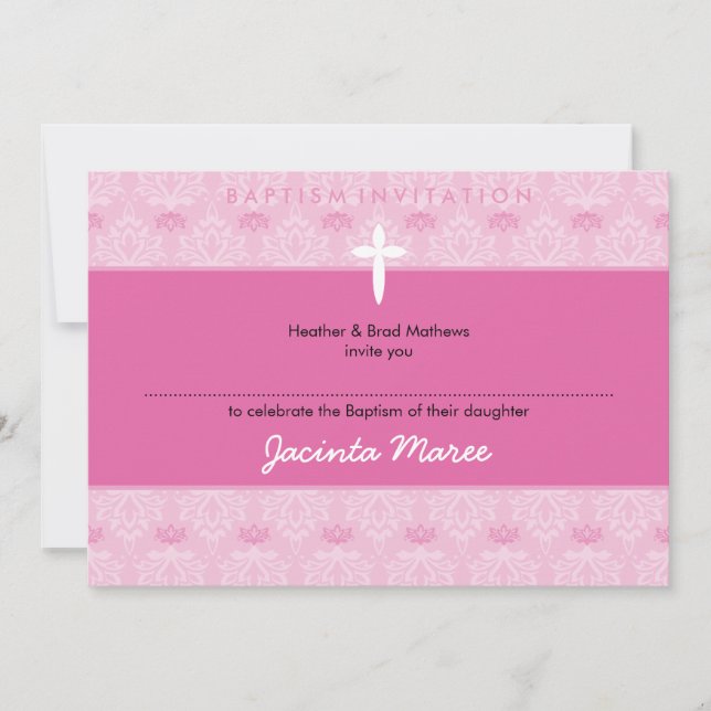 STYLISH BAPTISM INVITES :: pretty 2aL (Front)