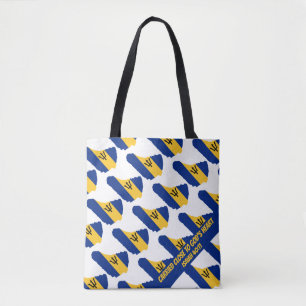 Stylish BARBADOS FLAG God's Heart Isaiah 40 Tote Bag