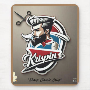 "Stylish Barber Shop Logo" Mouse Pad