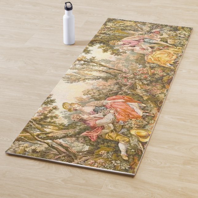 Stylish Baroque Couples Floral Yoga Mat (In Situ)
