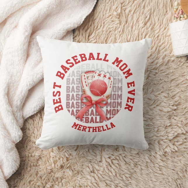 Stylish BASEBALL MOM Custom Name Cushion (Blanket)