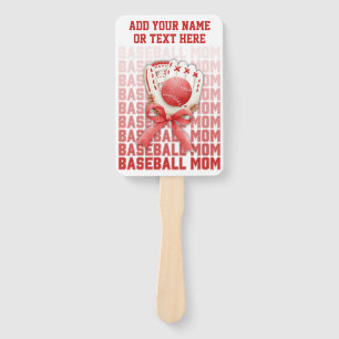 Stylish BASEBALL MOM Custom Name Mothers Day Hand Fan