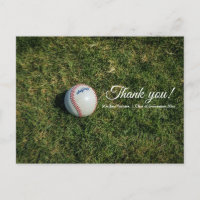 Stylish baseball Simple Sporty Thank you postcard