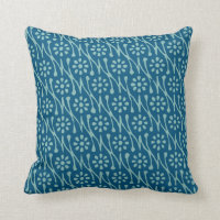 Stylish Batik Floral Drawing Pattern in Teal Blue