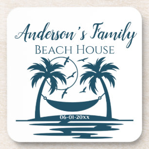 Stylish Beach House Palm Tree Hammock Family Name  Coaster