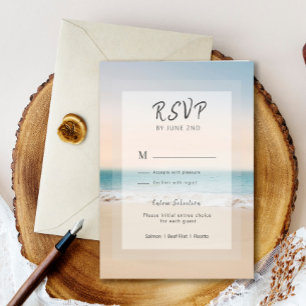 Stylish Beach l Menu Options Wedding RSVP