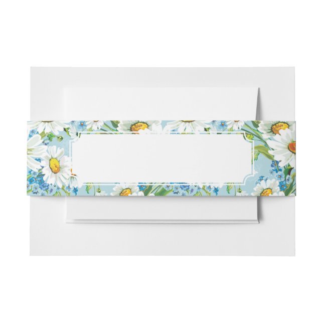 Stylish beautiful bright floral pattern 2 invitation belly band (Front Example)