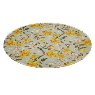 Stylish beautiful bright floral pattern cutting board