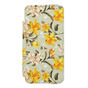 Stylish beautiful bright floral pattern incipio watson™ iPhone 5 wallet case