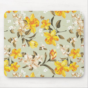 Stylish beautiful bright floral pattern mouse pad
