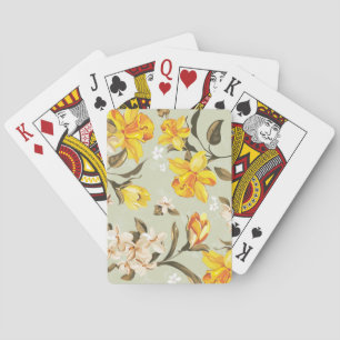 Stylish beautiful bright floral pattern playing cards