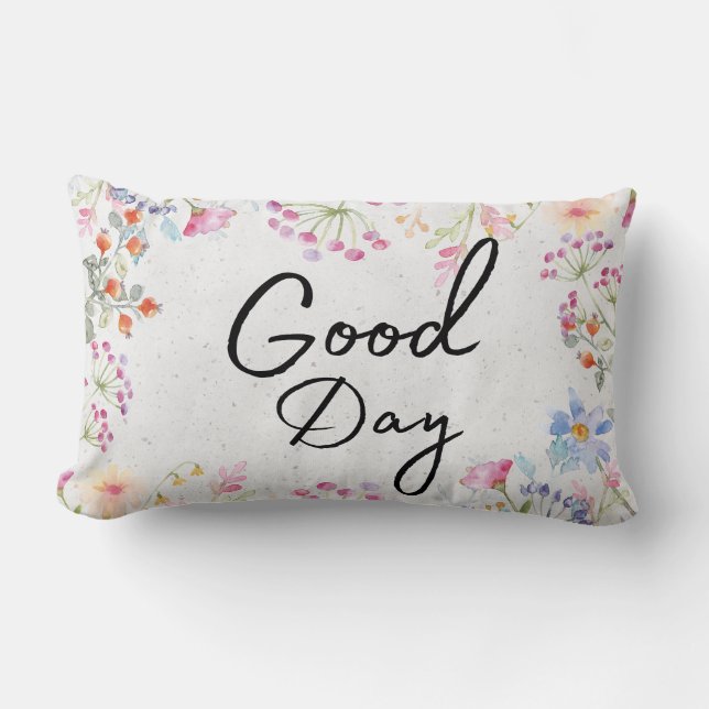 Stylish beautiful Sweet floral with cute text  Lumbar Cushion (Front)