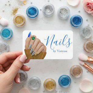 Stylish Beauty Professional Nail Technician Chic Business Card