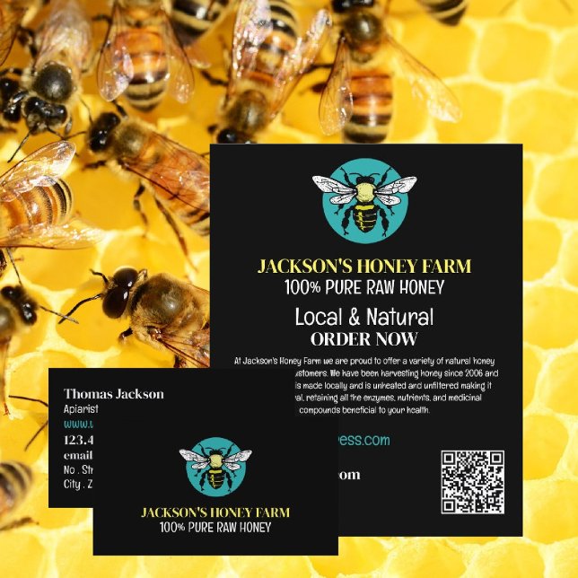 Stylish Bee Logo - Beeyard, Honey Farm Advertising Flyer (Creator Uploaded)