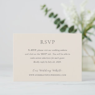 Stylish Beige Modern Wedding RSVP Card