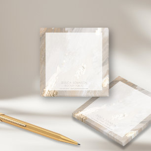 Stylish Beige Watercolor Gold Foil Name Notary Post-it Notes