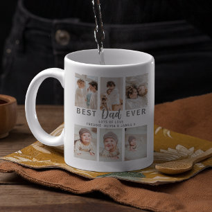 Stylish Best Dad Ever 6 Photo Coffee Mug