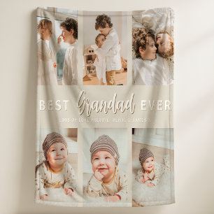 Stylish Best Grandad Ever 6 Photo  Fleece Blanket