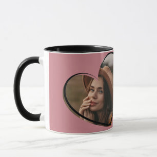 Stylish Best Sister Photo Elegant Modern Black Mug