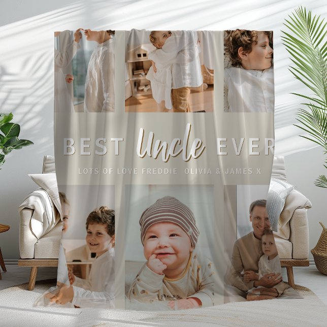 Stylish Best Uncle Ever 6 Photo  Fleece Blanket (Creator Uploaded)