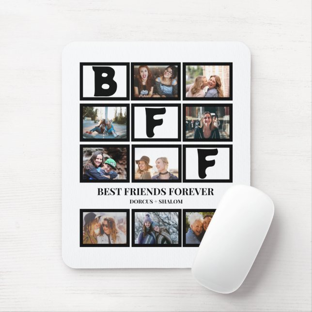Stylish BFF Best Friends Forever 9 Photo Collage  Mouse Pad (With Mouse)