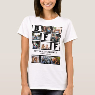 Stylish BFF Best Friends Forever 9 Photo Collage T-Shirt