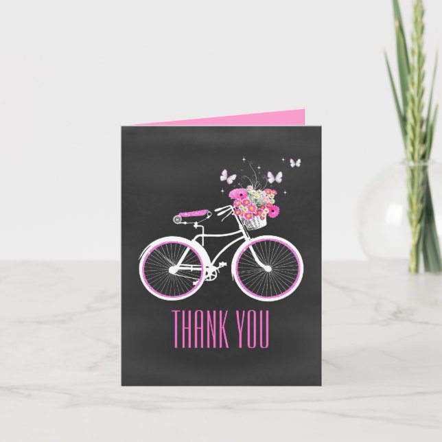 Stylish Bicycle Thank You Note Card (Front)