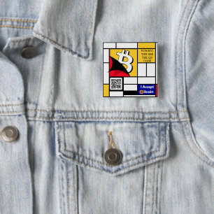 Stylish Bitcoin - Btc crypto  15 Cm Square Badge