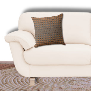 Stylish Black and Brown Halftone Dots Cushion