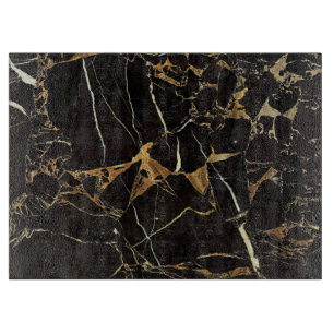 Stylish Black and Gold Marble Custom Cutting Board