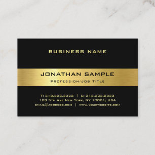 Stylish Black And Gold Modern Trendy Luxe Template Business Card
