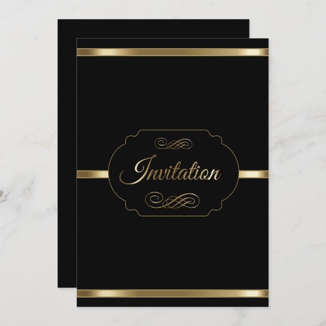 Stylish Black and Gold Party Template (Front/Back)