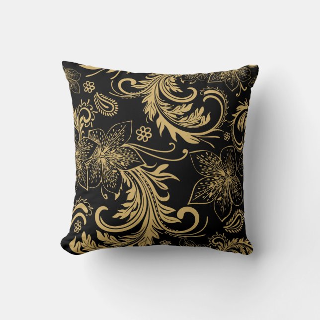 Stylish black and gold Pillow (Front)