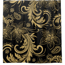 Stylish black and gold Shower Curtain