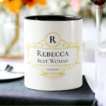Stylish Black and Gold Vintage Best Woman Two-Tone Coffee Mug<br><div class="desc">This stylish black and gold vintage best woman coffee mug design features typographic initial,  name and date for a minimalistic feel that can be easily personalised.</div>
