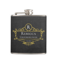 Stylish Black and Gold Vintage Groomswoman