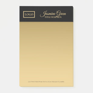 Stylish Black And Golden Post-it Notes