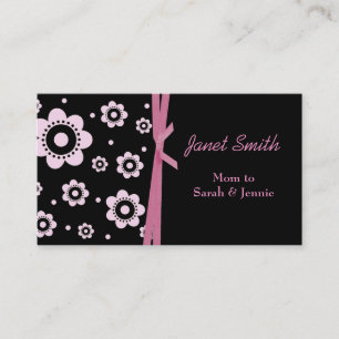 Stylish Black and Pink Floral Mummy Card