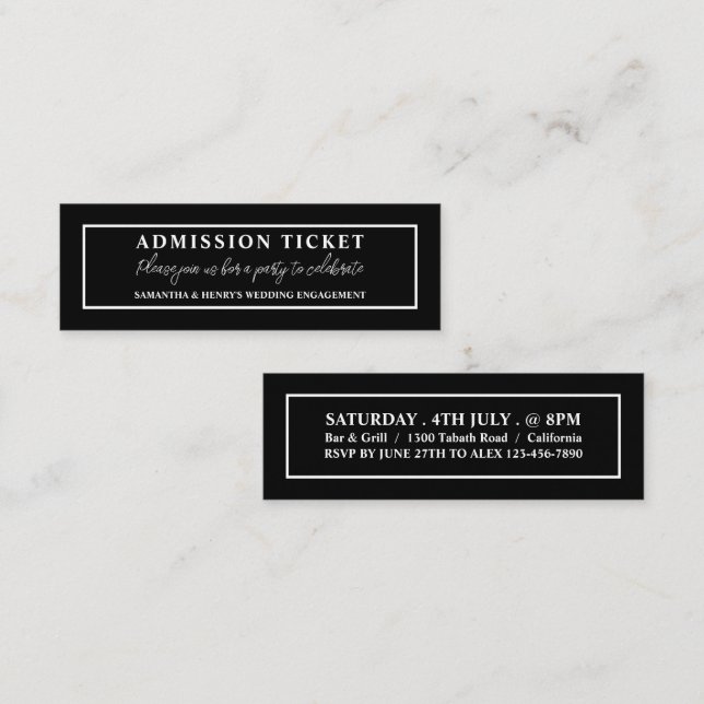 Stylish Black and White, Admission Ticket (Front/Back)