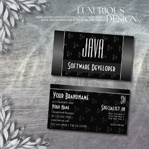 Stylish Black and White Cool with Letters Pattern Business Card