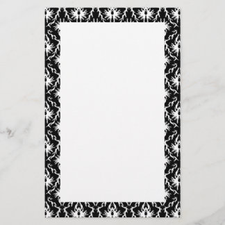 Stylish Black and White Damask Pattern. Stationery