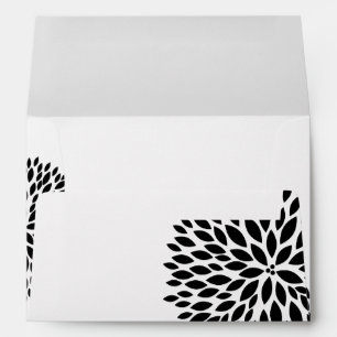 Stylish Black and White Flower Envelope