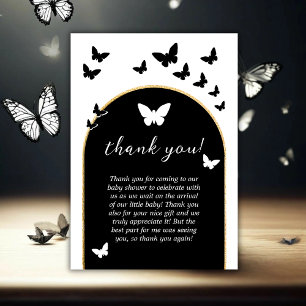 Stylish Black And White Gender Neutral Baby Shower Thank You Card