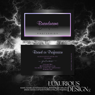 Stylish Black and White Gradient Blue Pink Frame Business Card