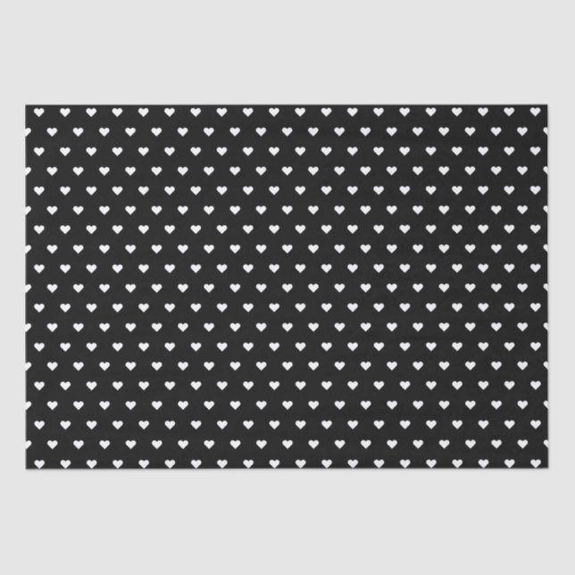 Stylish Black and White Hearts | Custom  Tissue Paper (Front)