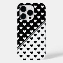 Stylish Black And White Hearts Pattern