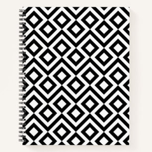 Stylish Black and White Meander Notebook