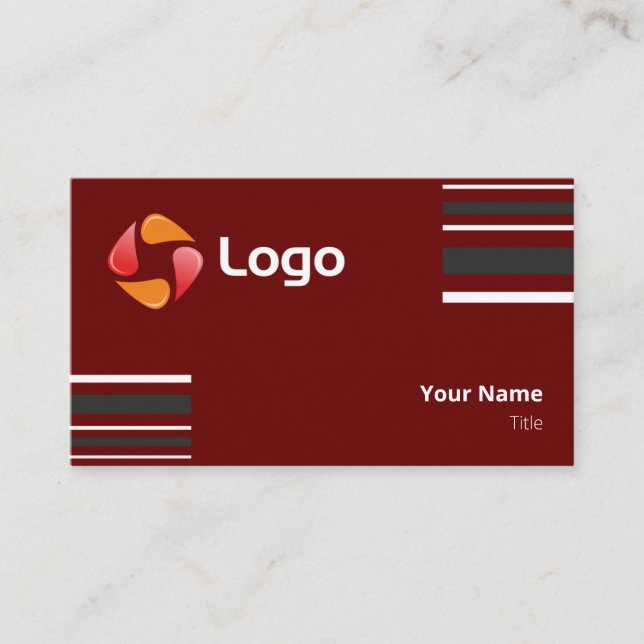 Stylish Black and White Minimal Squared Lines Business Card (Front)